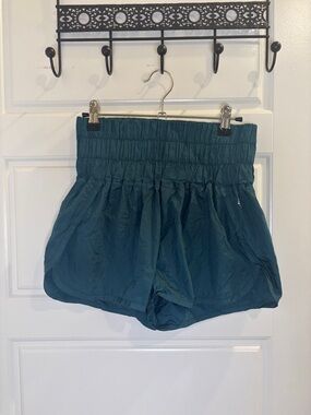 Free People Movement Teal Athletic Shorts XS Smocked Waist Lightweight Running